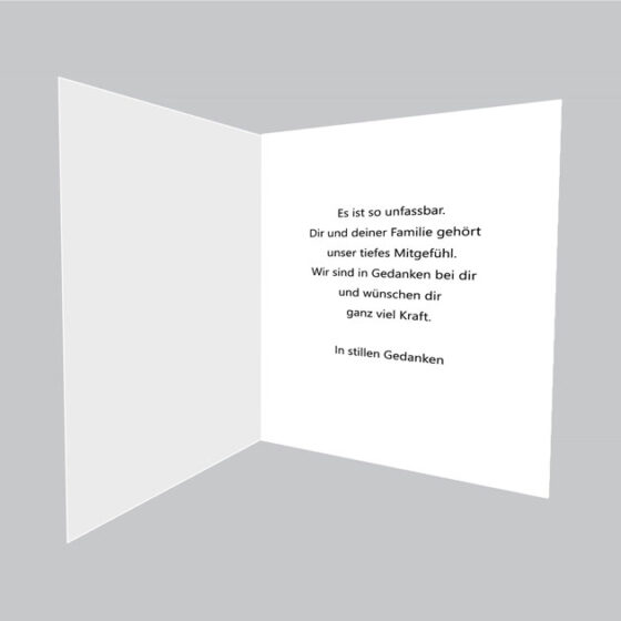Trauerkarten innen Text - Es ist Unfassbar