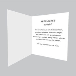 Trauerkarte und Spruch "Herzliches Beileid"
