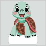 Geburtstafel Schildkröte zum selber Bemalen